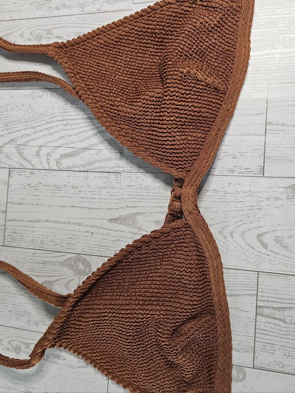 Good American Always Fits Triangle Swim Top Size 3 Swimsuit Brown Bikini